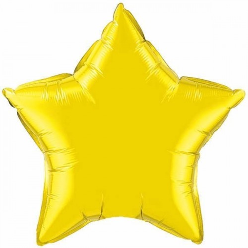 $ D GLOBO 9" PALO FOIL ESTRELLA AMARILLO