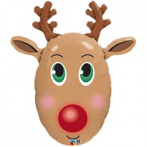$D GLOBO 36 FORMA CARA RENO NAVIDAD