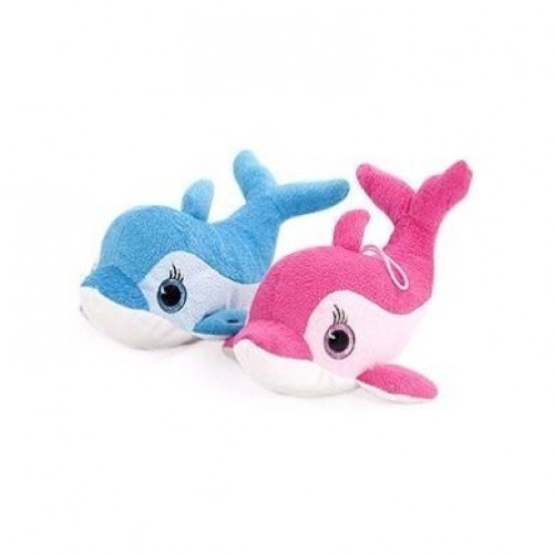 -DELFIN ROSA AZUL OJO CRISTAL 25CM