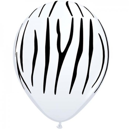25 GLOBOS 11" BLANCO CEBRA NEGRA
