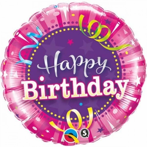 $D GLOBO 18" FOIL RND HAPPY BIRTHDA ROSA