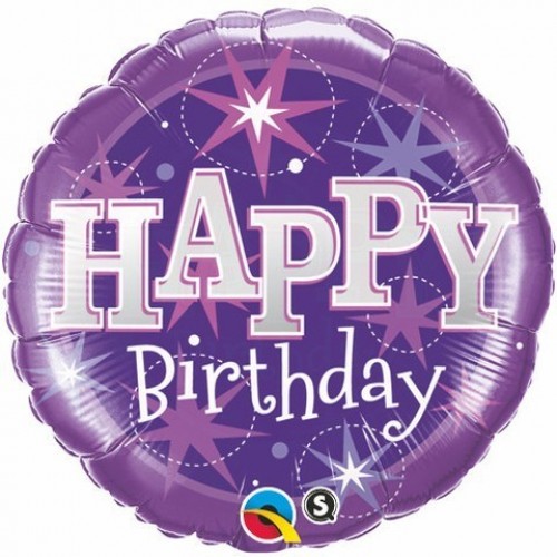 GLOBO 18" FOIL RND VIOLETA H.BIRTHDAY