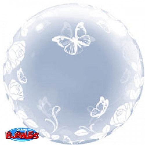 GLOBO 24" BURBUJA ELEGANT MARIPOSA/FLORE