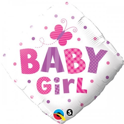 $D GLOBO 18" FOIL ROMBO BABY GIRL MARIP
