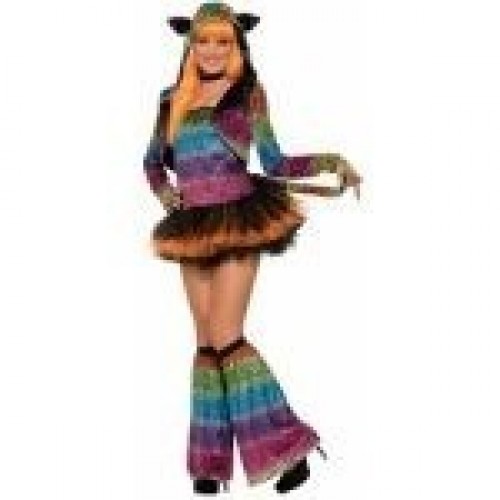  DISFRAZ T-M/L LEOPARDO ARCO IRIS