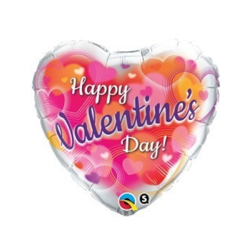 $D GLOBO 18" FOIL CORAZON HAPPY VALENTIN