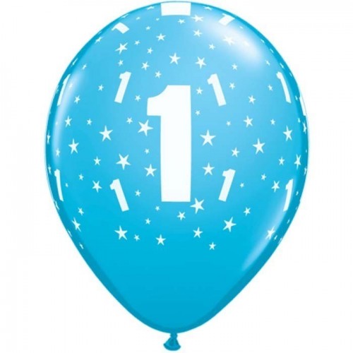 6 GLOBOS 11" LATEX N1 CELESTE