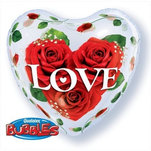$D GLOBO 22" BURBUJA FORMA CORAZON LOVE