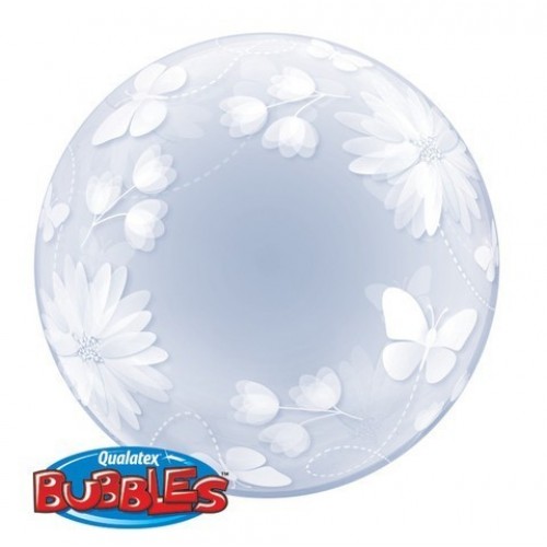 $D GLOBO 20" DECO BURBUJA MARIPOSAS
