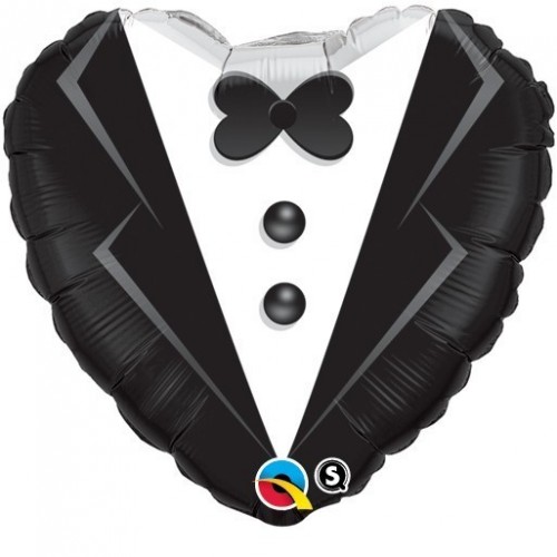 GLOBO 18" FOIL CORAZON SMOKING BODA