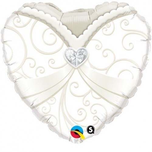 GLOBO 18" FOIL CORAZON VESTIDO NOVIA