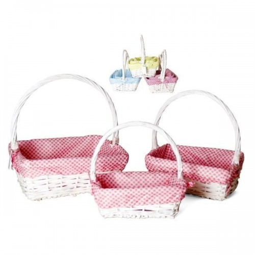 CESTA BLANCA TELA COL.SURT 25X17X30CM