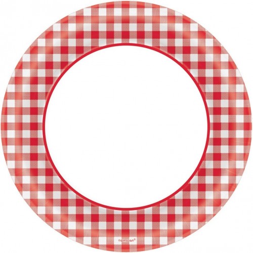 $E PAQ.40/U PLATOS PICNIC ROJOS 21,5CM