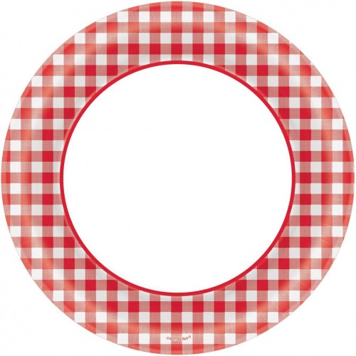 $E PAQ.40/U PLATO PICNIC ROJO 25,40 CM