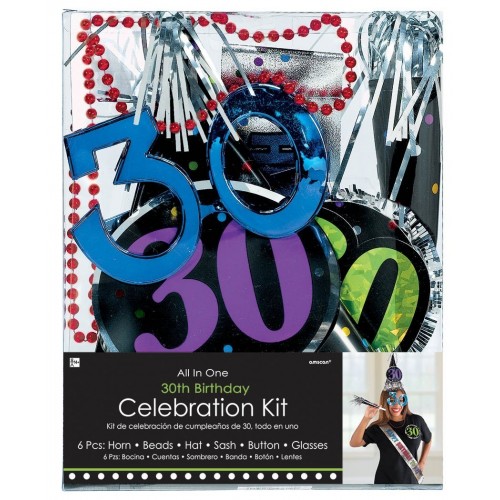 KIT 6 PIEZAS COMPLEMENTOS 30 CUMPLEAÑOS