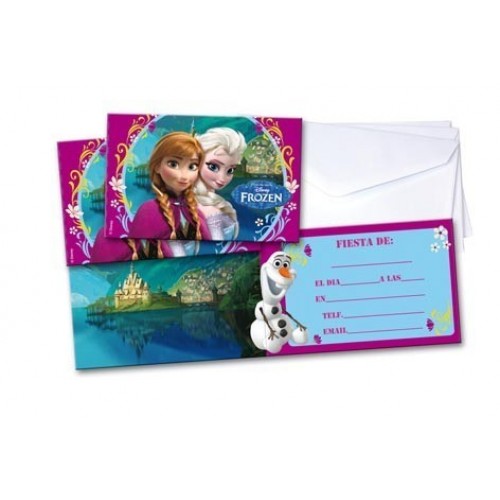 $D  6 INVITACIONES C/SOBRE FROZEN
