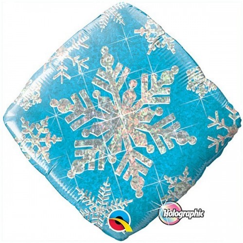 $D  GLOBO 18" FOIL CELESTE SIMBOLO NIEV