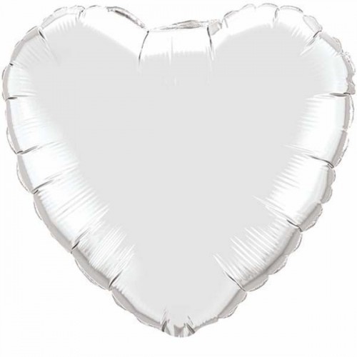  GLOBO 18" FOIL CORAZON PLATA