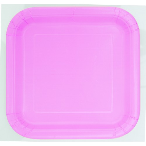  14  PLATO CUADRADO ROSA 22,9CM