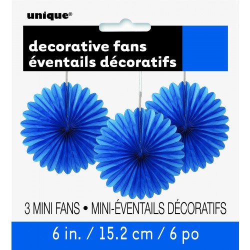  PAQ.3/U MINI ABANICO AZUL 15,2CM