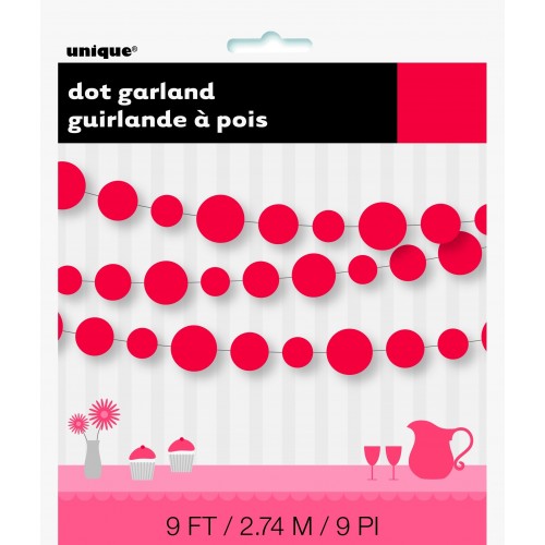   GUIRNALDA CIRCULOS ROJOS 2,74MT