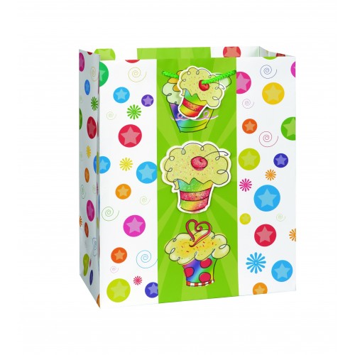 BOLSA REGALO DISEÑO CUPCAKE 26,5X33CM