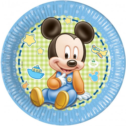   8 PLATOS MICKEY BABY 23CM