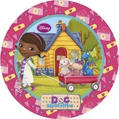 $ 8 PLATOS DOCTORA JUGUETES 23CM