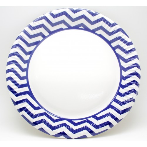   8 PLATO ZIG-ZAG AZUL 23CM