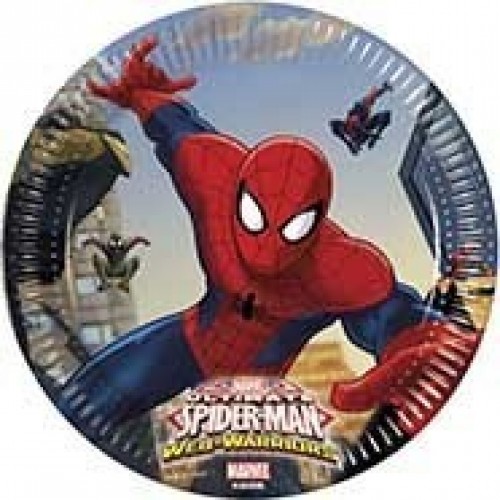 = 8 PLATO CARTON SPIDERMAN WEB 20CM