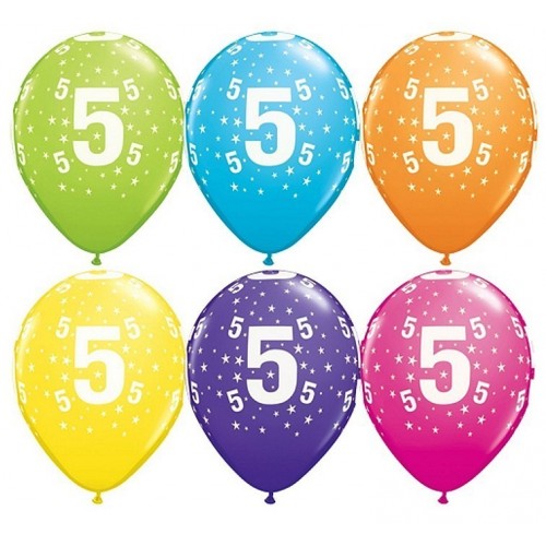 6 GLOBOS 11" LATEX N5 COL.SUR