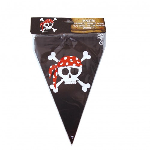 BANDERIN TRIANGULO NEGRA PIRATA 3MT