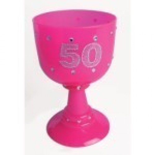 COPA CALIZ ROSA PIEDRITAS N50 18,5CM