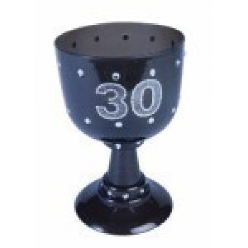 COPA CALIZ NEGRA PIEDRITAS N30 18,5CM