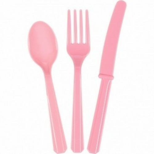 24 CUBIERTOS SURTIDOS ROSA