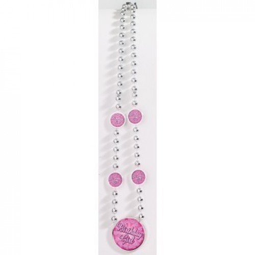 COLLAR BOLAS GDE BIRTHDAY GIRL ROSA