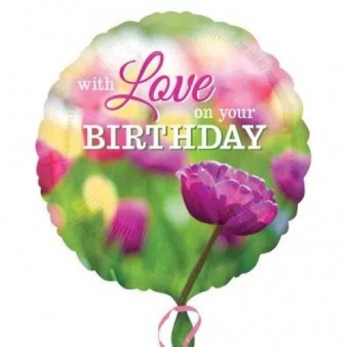 GLOBO 18 REDONDO WITLOVE ONYOUR BIRTHDAY