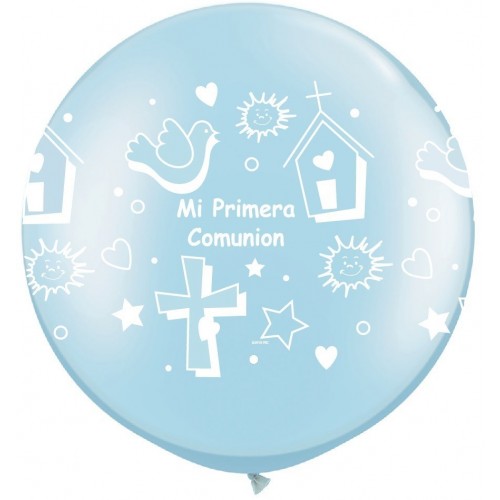 2 GLOBOS JUMBO 3FT CELESTE COMUNI