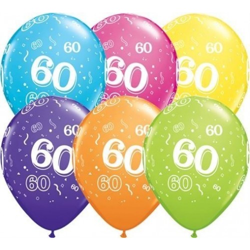 6 GLOBOS 11" LATEX N60 COL.SUR.