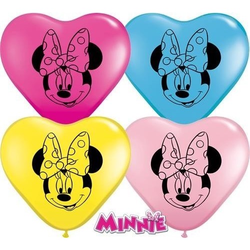 $D 100 GLOBOS 6" LATEX CORAZON MINNIE