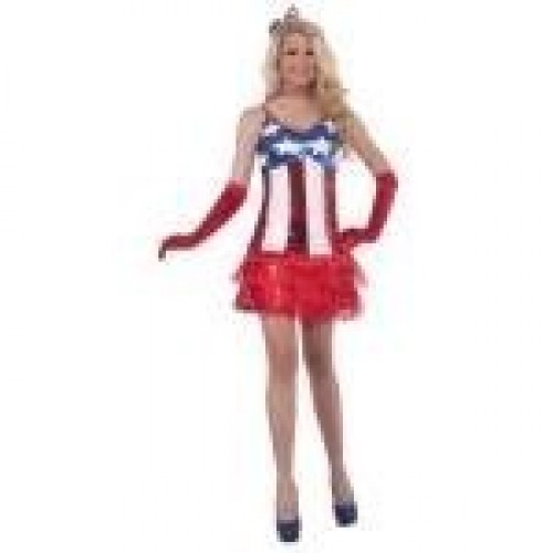  DISFRAZ T-M/L CHICA AMERICANA BRILLO