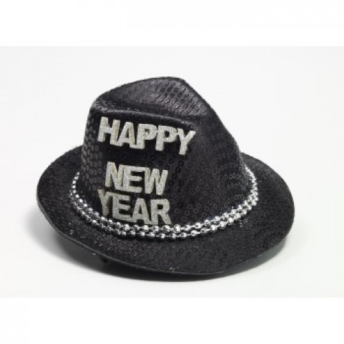 MINI SOMBRERO FEDORA NEW YEAR PLATA