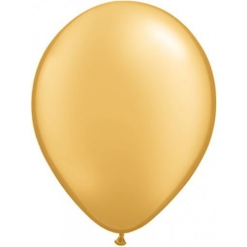   6 GLOBOS 11" LATEX METAL ORO