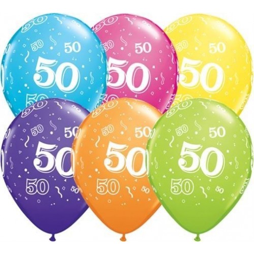6 GLOBOS 11" LATEX N50 COL.SUR.