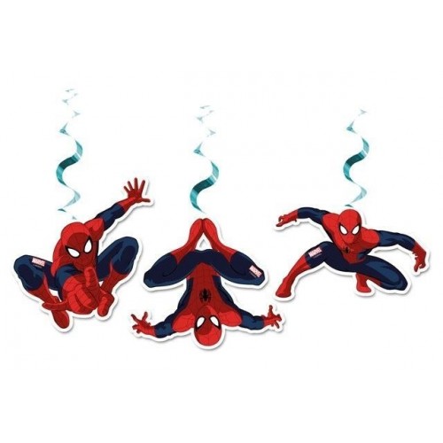 $E 3 TIRAS ESPIRAL SPIDERMAN 70CM