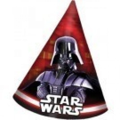6 SOMBREROS CONO STAR WARS