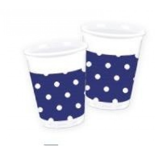   VASOS AZUL TOPO BLANCO 200ML