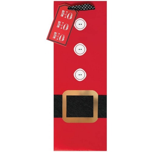 BOLSA PARA BOTELLA PAPA NOEL 12,5X35,5CM