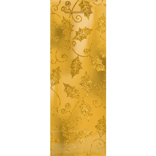 BOLSA P/BOTELLA NAVIDAD ORO GLITTER