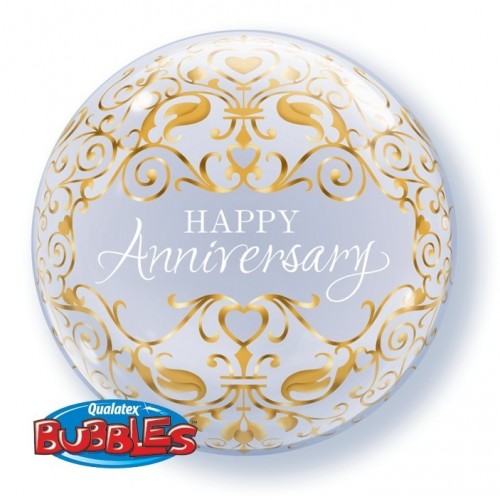 GLOBO 22" BURBUJA HAPPY ANNIVERSARY